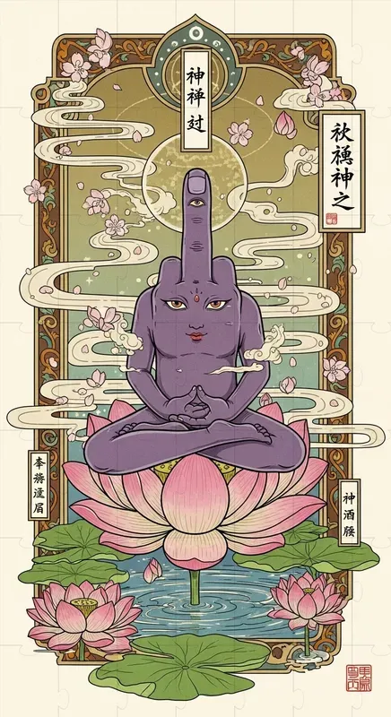 Zen Lotus Spirit Mystical Japanese Art