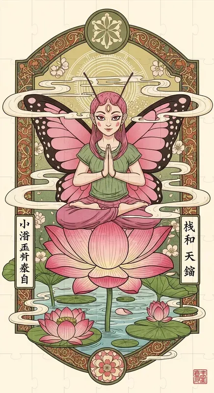 Zen Lotus Spirit Mystical Japanese Art