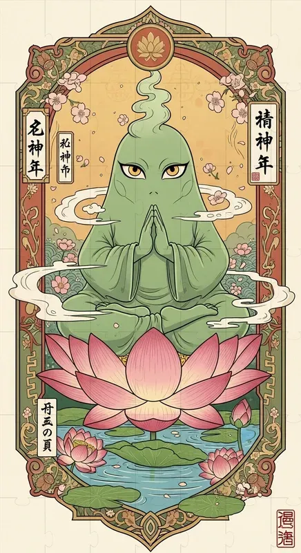 Zen Lotus Spirit Mystical Japanese Art