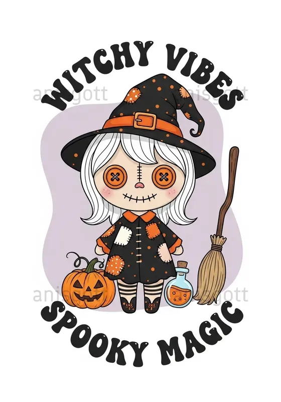 Spooky Cute Whimsical Halloween Clipart