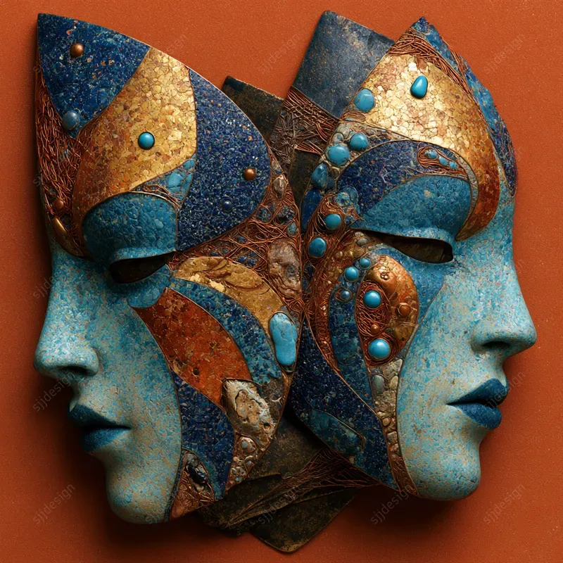 Mystic Turquoise Relief Art