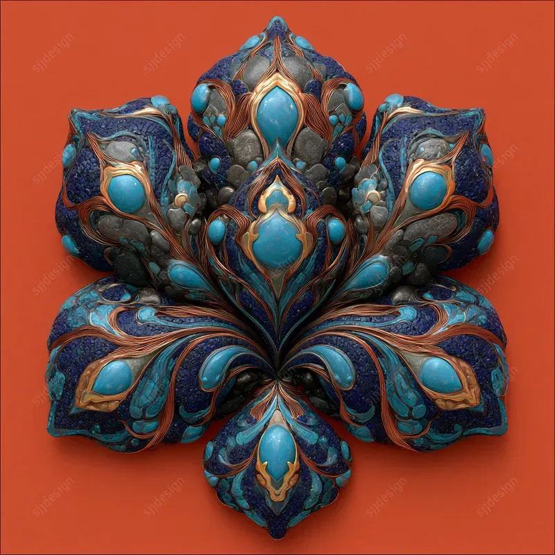 Mystic Turquoise Relief Art