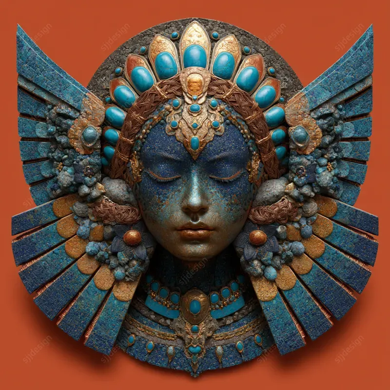 Mystic Turquoise Relief Art