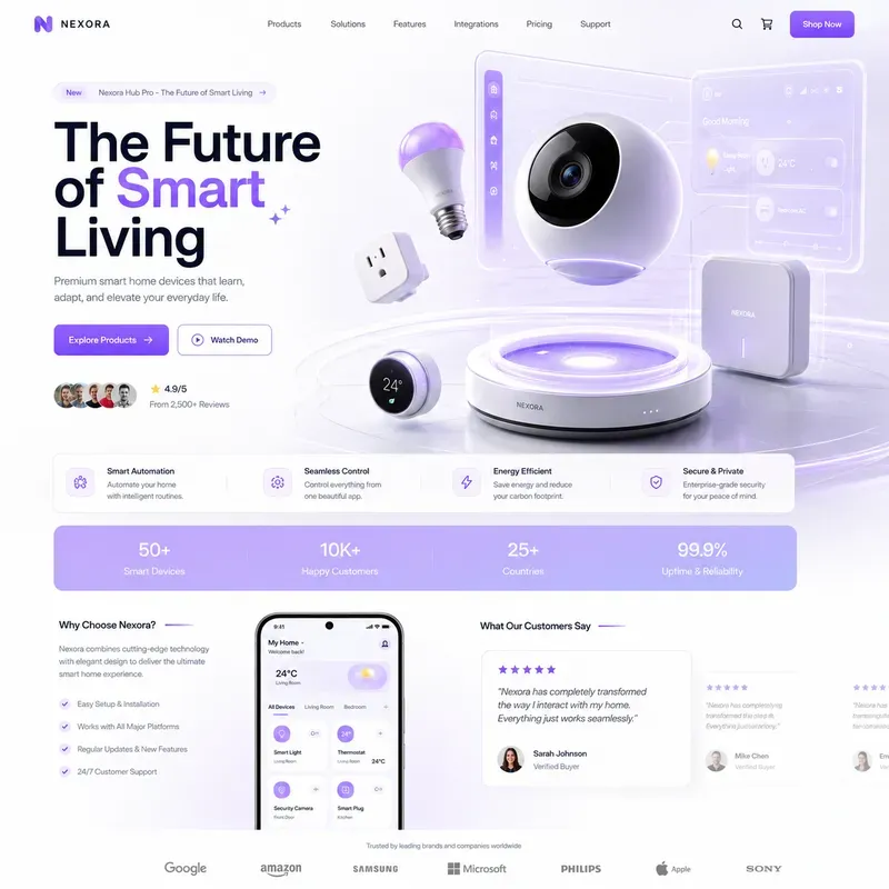 Futuristic Tech Product Landing Pages