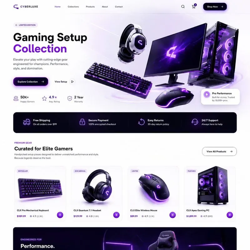 Futuristic Tech Product Landing Pages