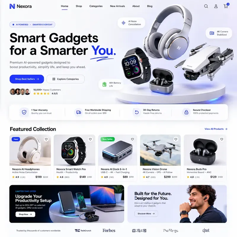 Futuristic Tech Product Landing Pages
