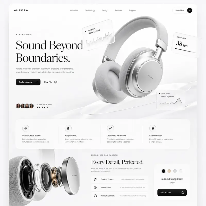 Futuristic Tech Product Landing Pages