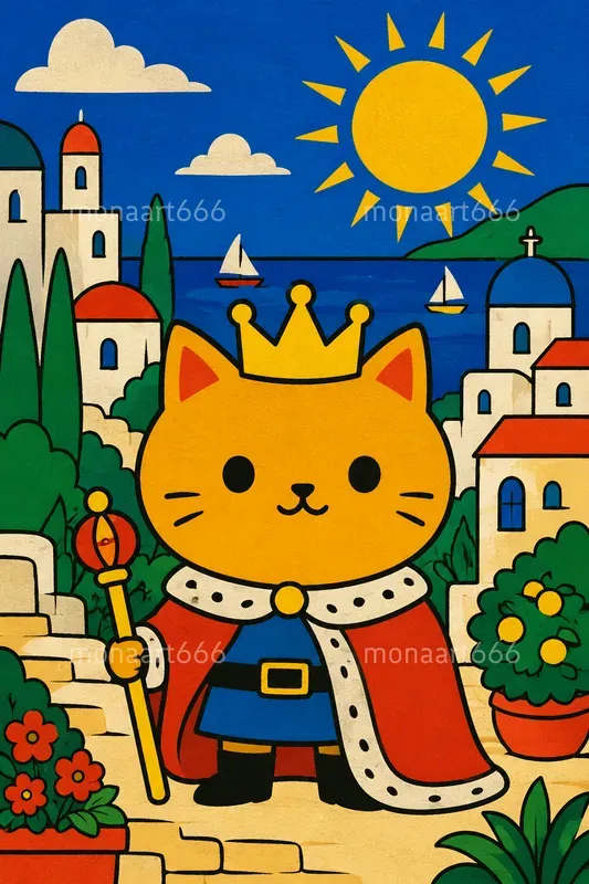 Retro Mediterranean Flat Pop Art