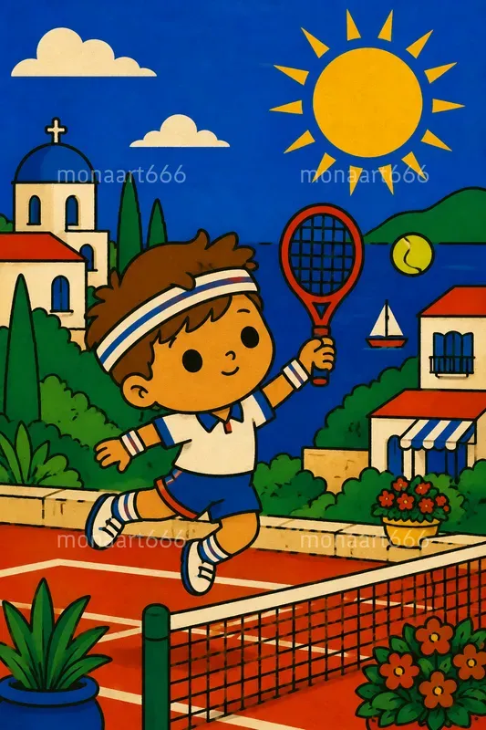 Retro Mediterranean Flat Pop Art