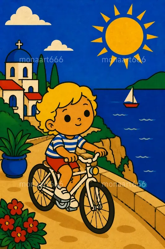 Retro Mediterranean Flat Pop Art