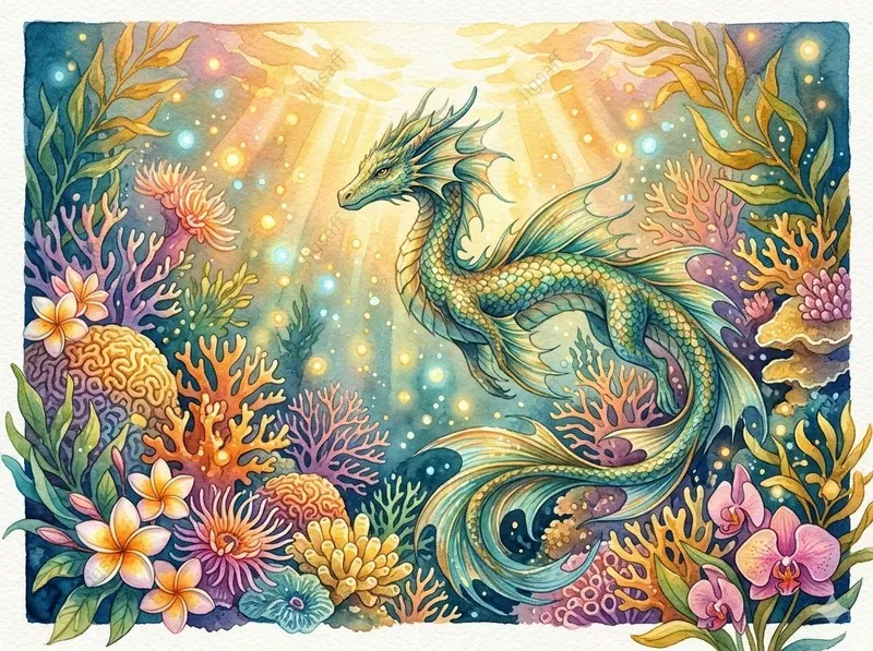 Watercolor Ocean Fantasy Art