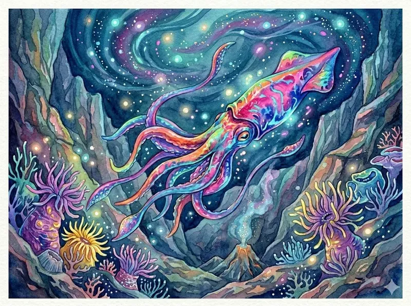 Watercolor Ocean Fantasy Art