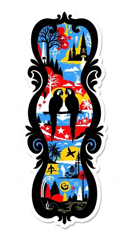 Expressive Silhouette Frame Stickers