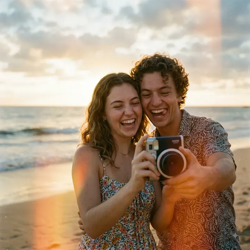 Retro Polaroid Couple Moments