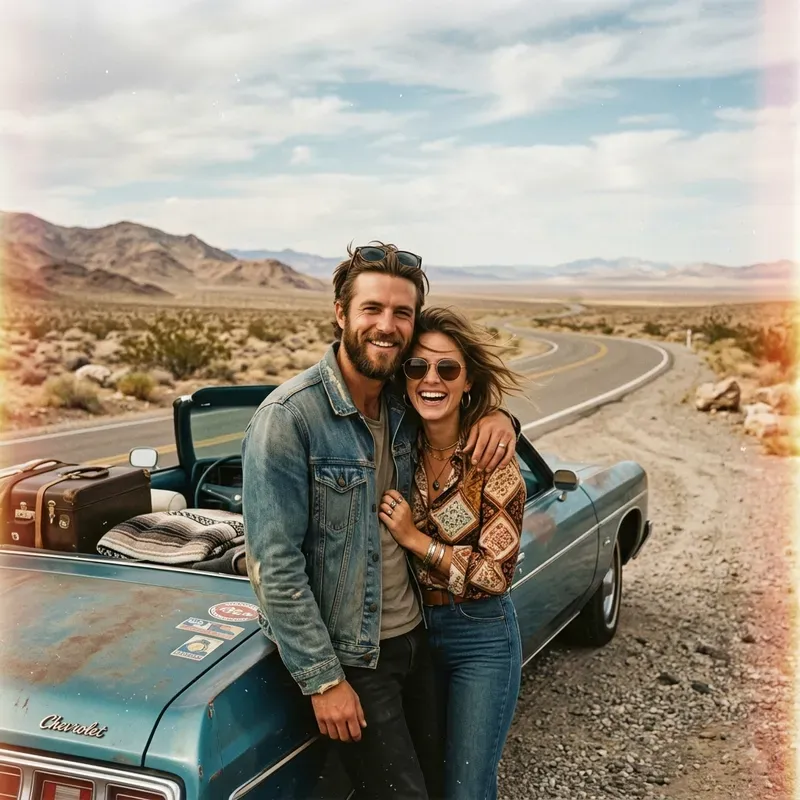 Retro Polaroid Couple Moments