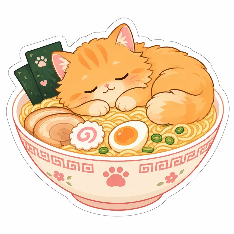 Sleepy Pets Comfort Food Stickers