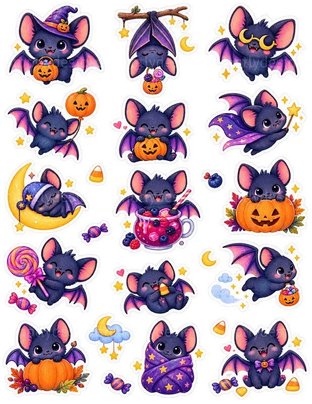 Cute Halloween Sticker Sheets