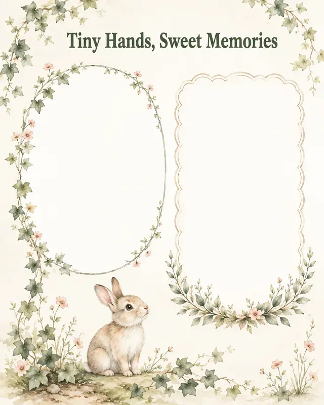 Woodland Handprint Baby Photo Keepsakes