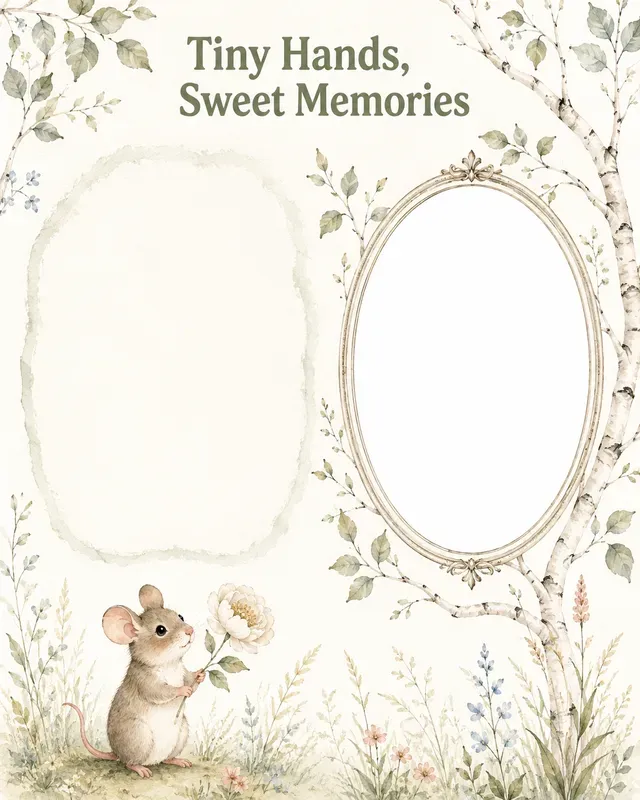 Woodland Handprint Baby Photo Keepsakes