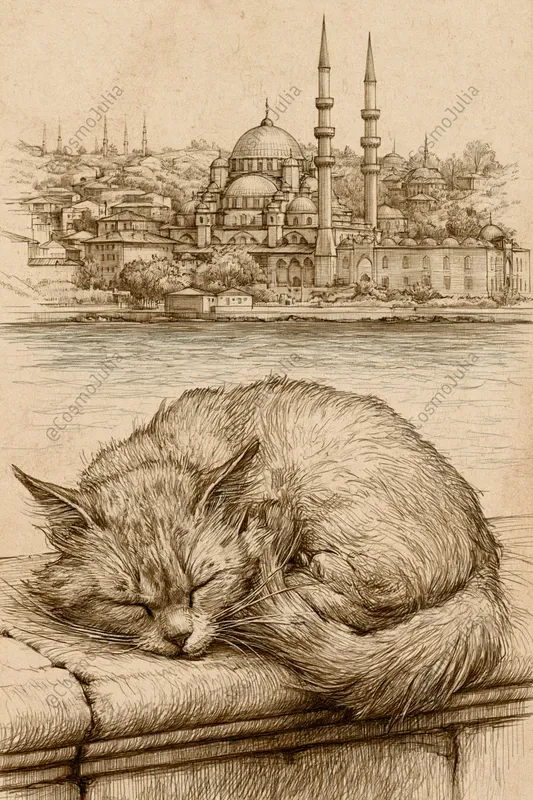 Vintage Ink Travel Sketch Posters