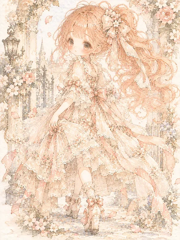 Fairy Tale Doll Watercolor Girls Kawaii