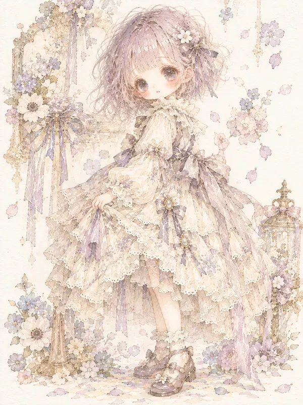 Fairy Tale Doll Watercolor Girls Kawaii