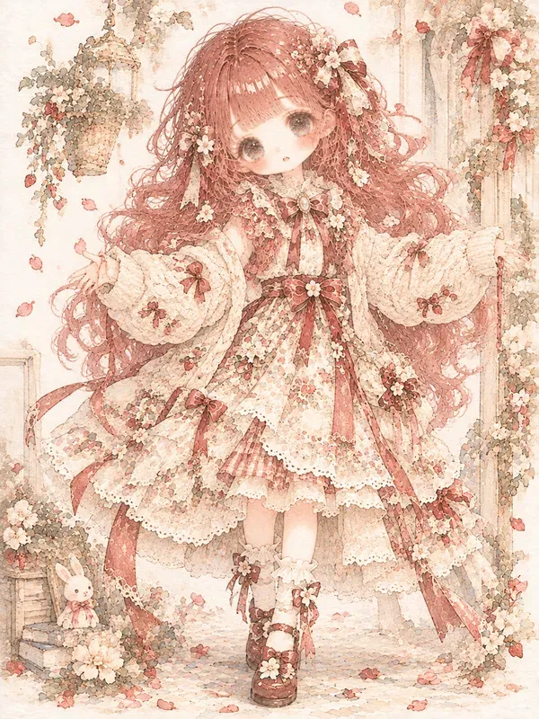 Fairy Tale Doll Watercolor Girls Kawaii