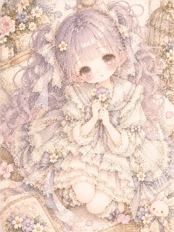 Fairy Tale Doll Watercolor Girls Kawaii