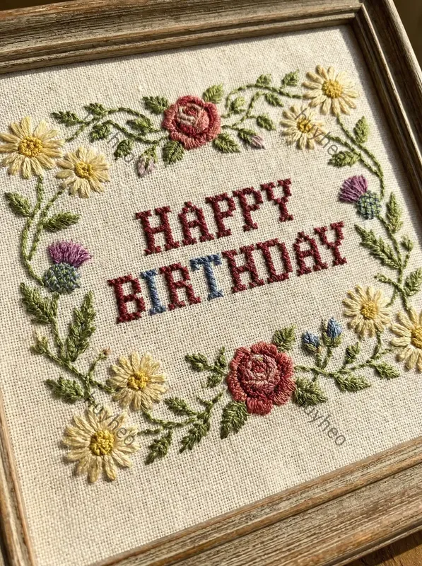 Vintage Folk Embroidery Art