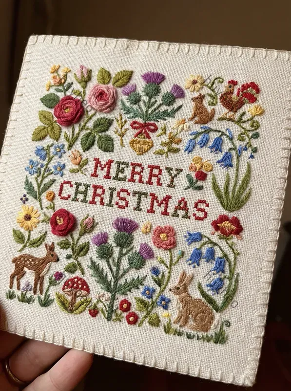 Vintage Folk Embroidery Art