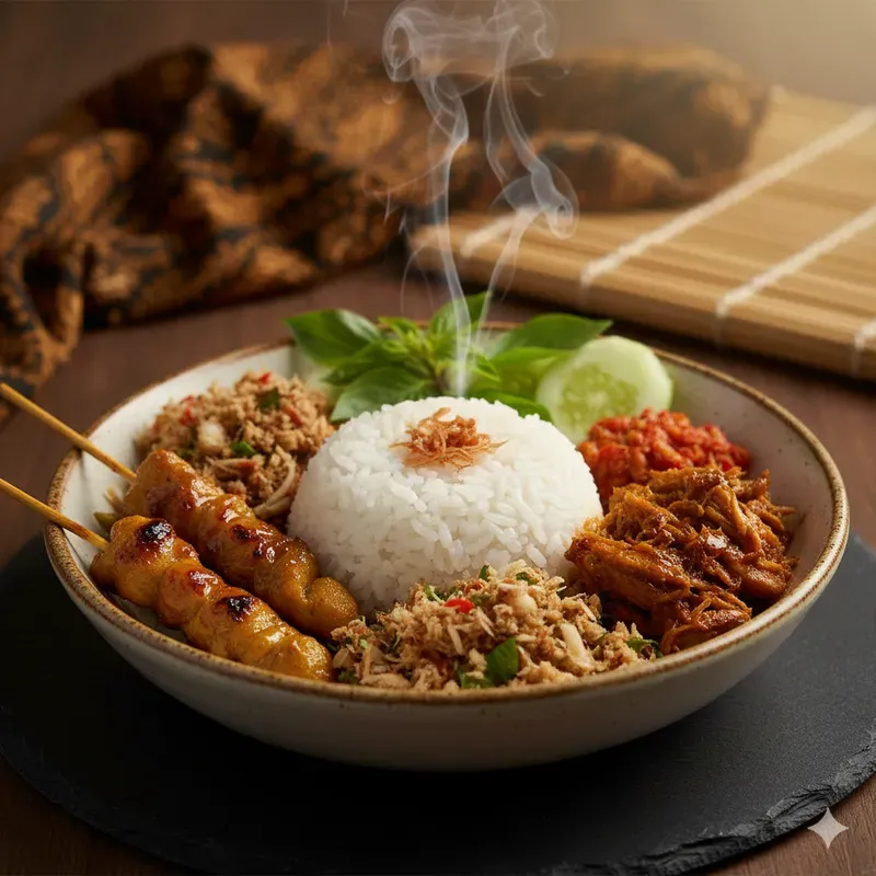 Indonesian Nasi Campur Stock Photos