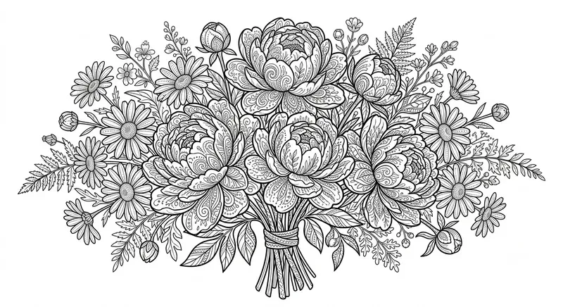 Flower Coloring Book Page Builders