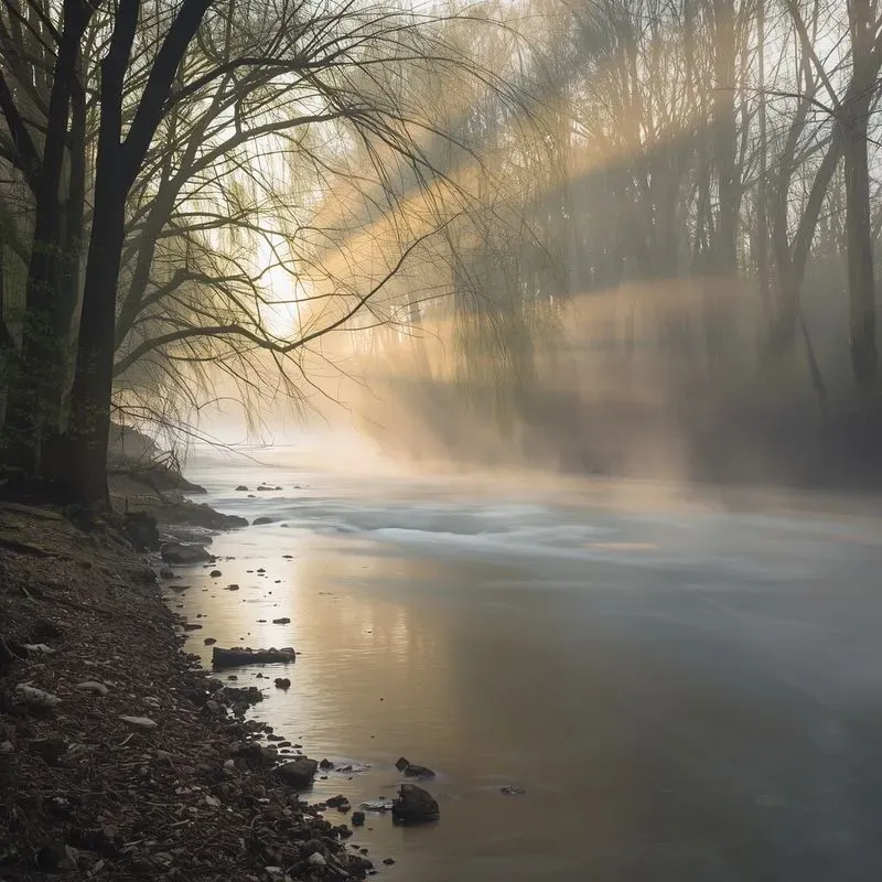 Misty Morning River Photos