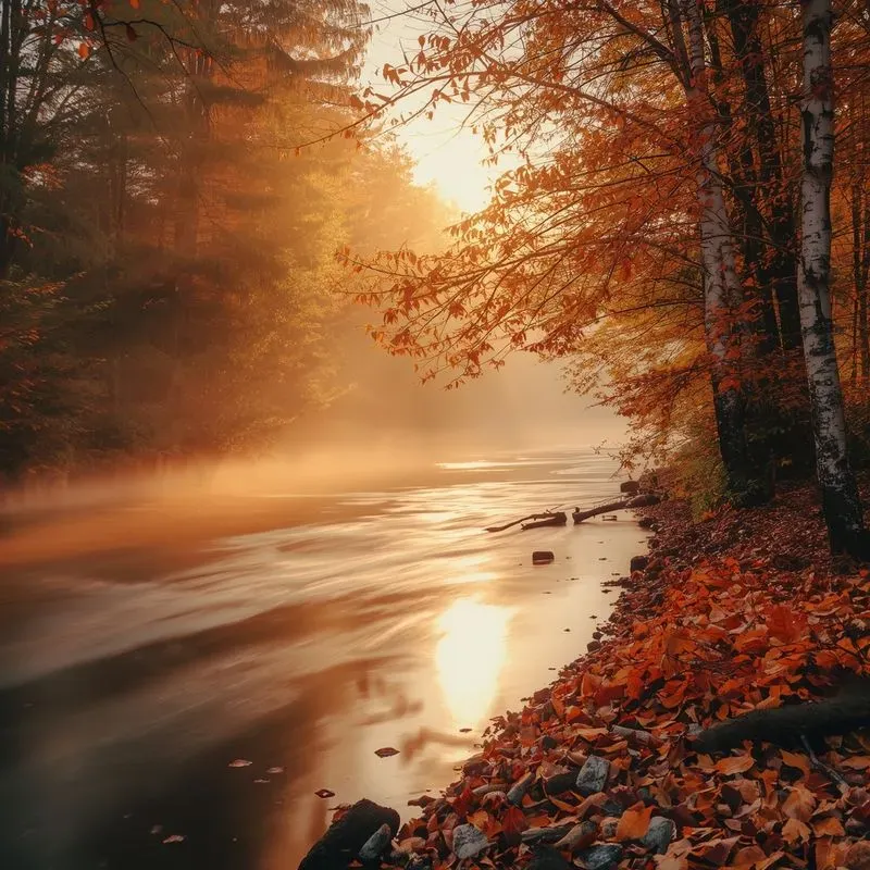 Misty Morning River Photos