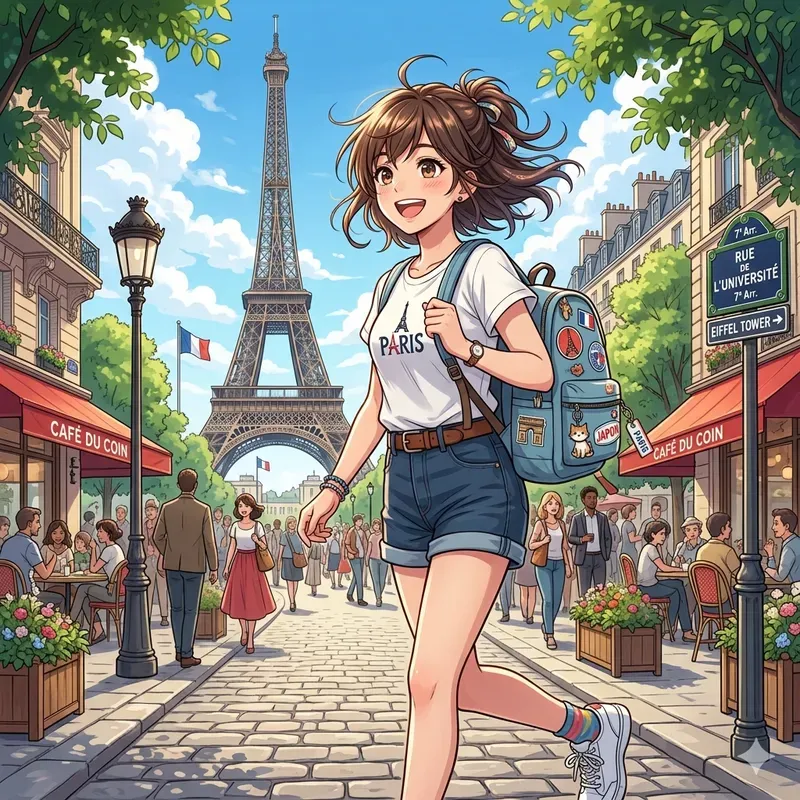 Anime Girls Exploring Global Destinations