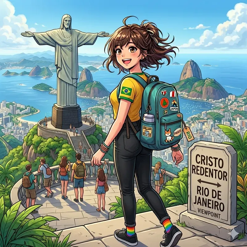 Anime Girls Exploring Global Destinations