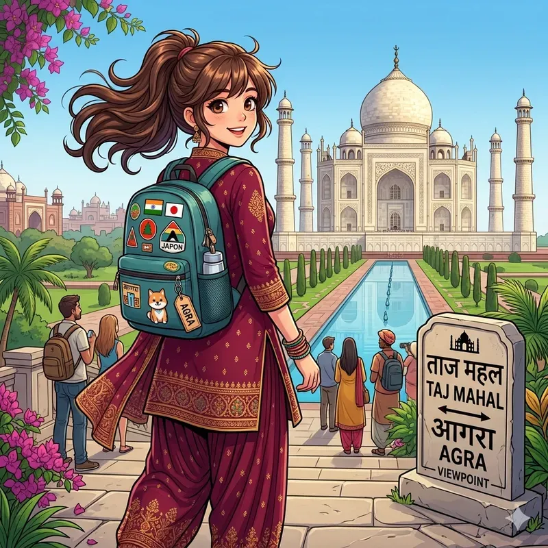 Anime Girls Exploring Global Destinations