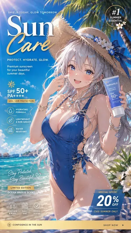 Luxury Anime Beach Poster Generator