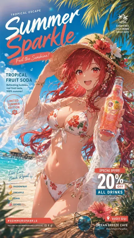 Luxury Anime Beach Poster Generator