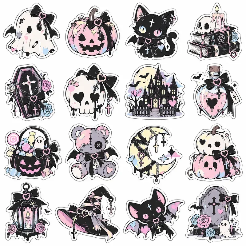 Kawaii Pastel Goth Sticker Sheets