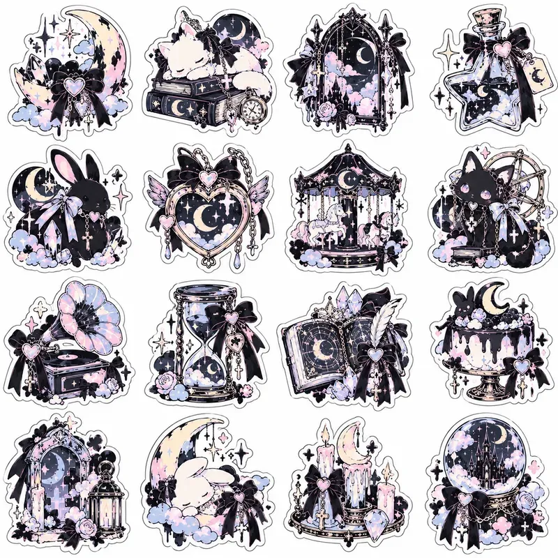 Kawaii Pastel Goth Sticker Sheets