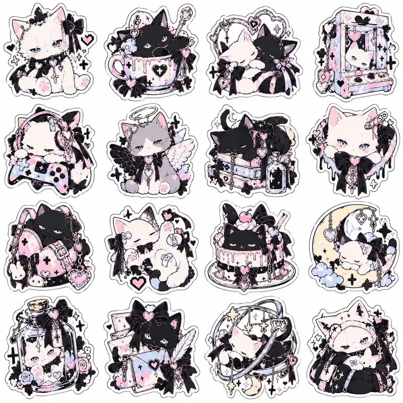Kawaii Pastel Goth Sticker Sheets