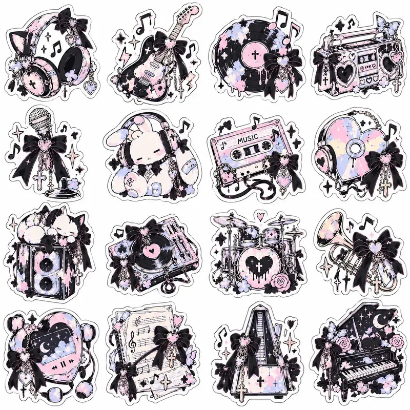 Kawaii Pastel Goth Sticker Sheets