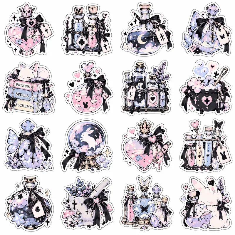Kawaii Pastel Goth Sticker Sheets