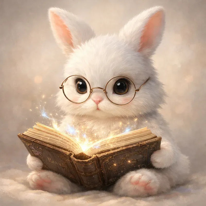 Cute Animals Reading Books