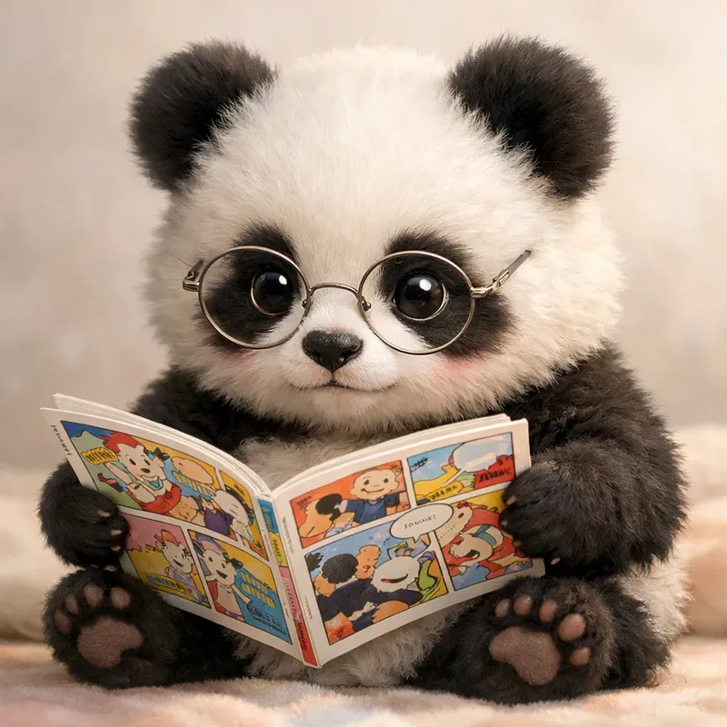 Cute Animals Reading Books