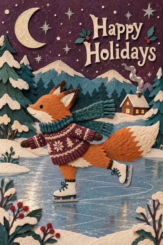 Christmas Paper Collage Card Generator
