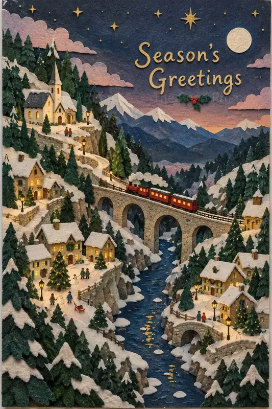 Christmas Paper Collage Card Generator