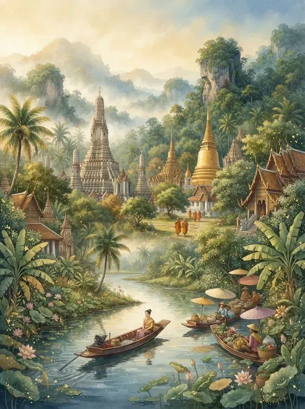 Elegant Digital Painting Travel Posters