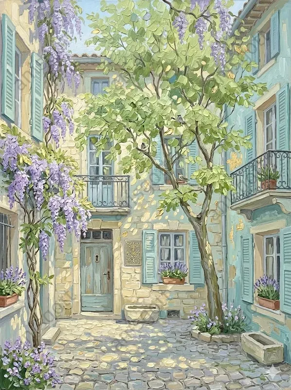 Romantic Paris Gold Impasto Landscapes